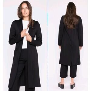 Ripley Rader Ponte Knit Long Smoking Duster Jacket Size 4 Large $298 Pockets